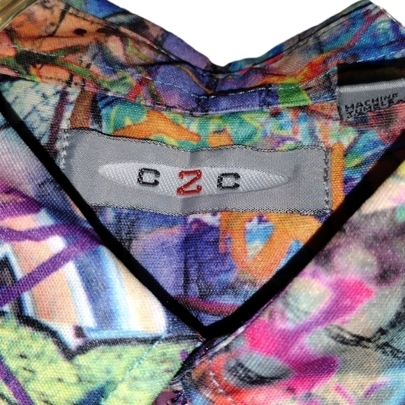 czc‎ graffiti men's polyester short sleeve button up shirt xl - Picture 7 of 7